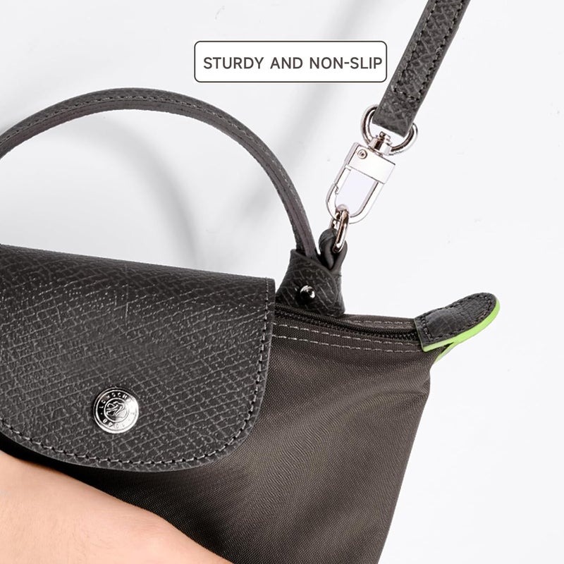 KOMHPS Purse Straps Replacement, Leather Handbag Crossbody Shoulder Strap Kit Adjustable for Mini Longcamp Tote Bag Women - Image 3